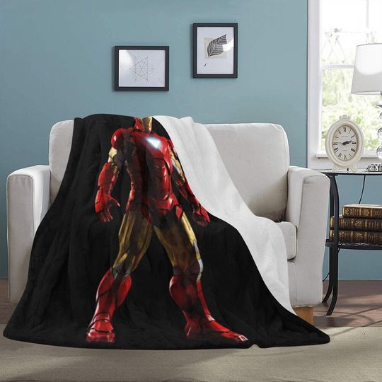 HUGE BEST PRICE Iron Man Blanket Fleece Travelling Super Hero Birthday Gifts Mothers Fathers Day Day
