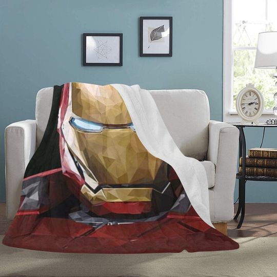 HUGE BEST PRICE Iron Man Blanket Fleece Travelling Super Hero Birthday Gifts Mothers Fathers Day Day