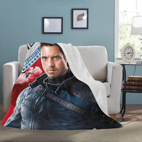 HUGE BEST PRICE Winter Soldier Blanket Fleece Avengers Sebastian Stan Travelling Super Hero Birthday Gifts Anniversary