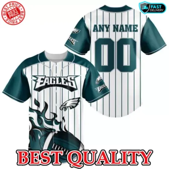 TOP Fashion! Philadelphia Eagles Personalized Jersey Shirt 3D For Awesome Fans | Comfortable Summer Cosume | Unisex | Multi-size