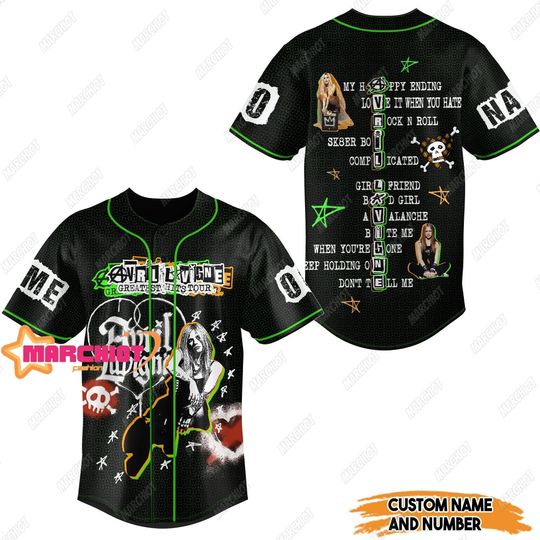 Avril Lavigne Baseball Jersey, Avril Lavigne Shirt, Avril Lavigne Gift Short Sleeve Sports Tee for Men, Women, Kids