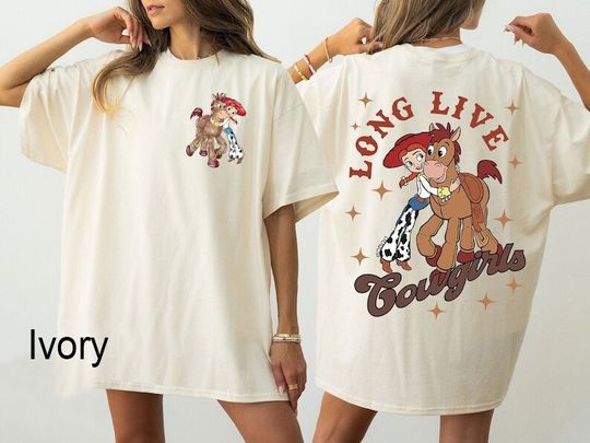 Toy Story Long Live Cowgirls Two-Sided Comfort Colors Shirt, Jessie & Bullseye Shirt, Toy Story Shirt, Disney Long Live Cowgirls Shirt