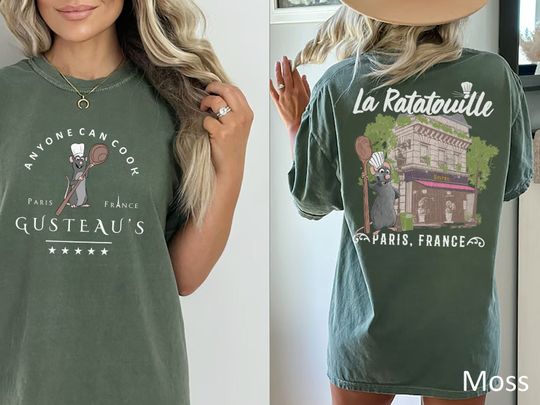 Two Sided Remy Ratatouille Comfort Colors Shirt, Vintage Ratatouille Gusteau's Shirt, Little chef shirt, Remy Shirts, Anyone can cook shirt
