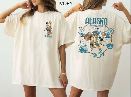 Personalized Mickey and Friends Disney Alaska Cruise 2024 Shirt, Disney Cruise Line Family Vacation 2024, Disney Wonder Shirt, Disneyland