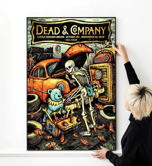 Grateful Dead - Dead and Company Detroit 2017 Concert Poster High Quality Print Photo Wall Art Canvas Cloth Poster