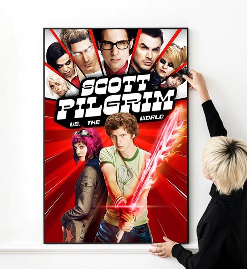 Scott Pilgrim Vs The World Classic Movie Poster High Quality Print Photo Wall Art Canvas Cloth Multi size