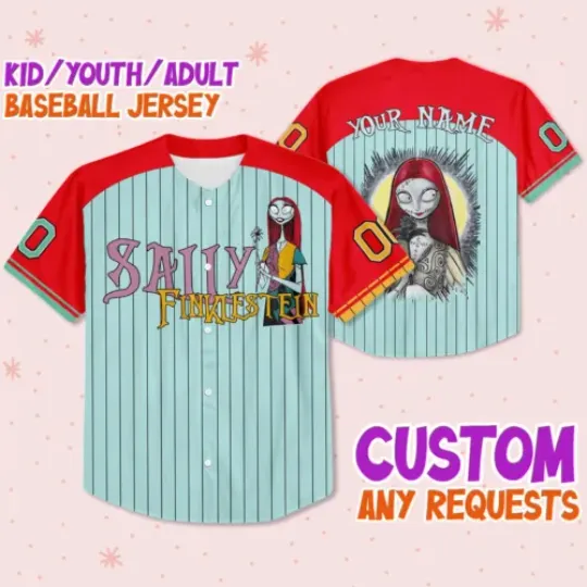 Custom Nightmare Before Christmas Sally Baseball Jersey, Matching Baseball Team, Shirt For Men Women Adult, Trending Street Fashion