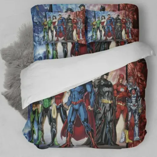 Justice League Bedding Set, 3 piece of set, Superhero Soft and Comfortable Bedding Set, Best Gift For Kids, All Size Available