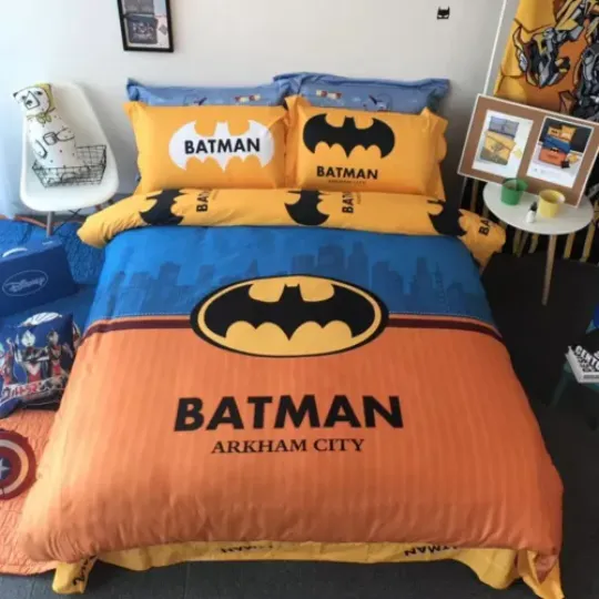 Batman Bedding Set, 3 piece of set, Superhero Soft and Comfortable Bedding Set, Best Gift For Kids, All Size Available