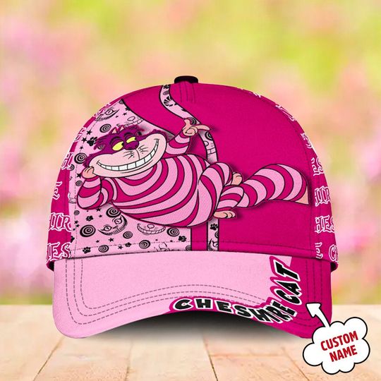 Pink Purple Stripes Talking Cat Classic Cap, Animated Movie Character Baseball Cap, Summer Cartoon Hat