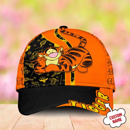Orange Tiger Bear Friend Classic Cap, A Stylised Roar Animated Movie Character Baseball Cap