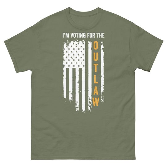 I'm Voting for the Outlaw President Trump T-shirt, Trump 2024 Shirt, USA Ventage Flag, Trump Convicted Not-Guilty, 2024 Election