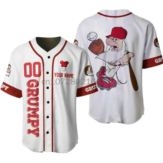 2024 Grumpy Baseball Jersey, Disney Fashion Casual Baseball Shirt, Free Custom Name Men's Women's And Children's Baseball Shirt