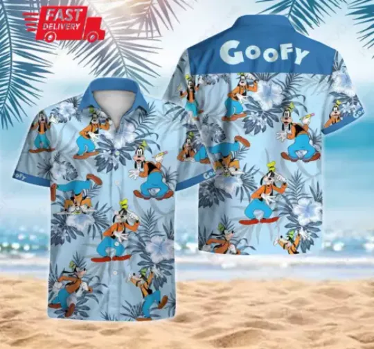 Mickey and Friends Tropical Goofy Summer 3D HAWAII SHIRT | Polyester Fabric Short Sleeve Shirt | Summer Costume | Family Shirt