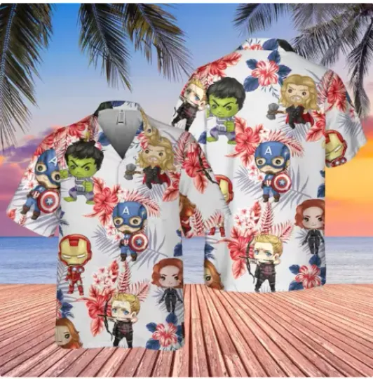 Marvel Avengers  3D HAWAI SHIRT | Polyester Fabric Short Sleeve Shirt | Summer Shirt | Pool Fashion | Family Vacay
