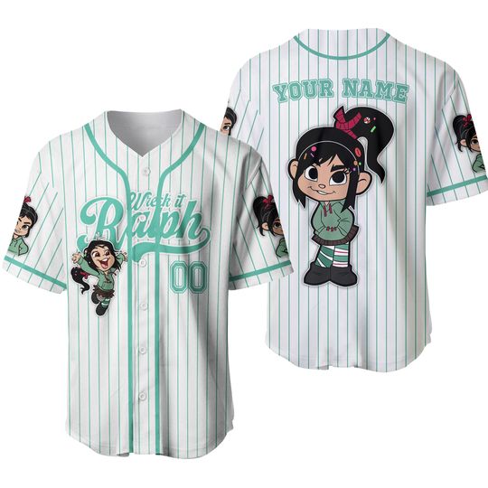 Disney Wreck it Ralph Vanellope Simple Stripe Baseball Jersey