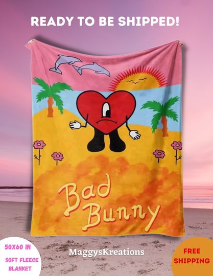 Bad Bunny Soft to Touch Cozy Blanket, Comfortable Blanket for Men, Women, Kids, Trending Tour Merch