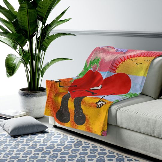 Bad Bunny Album Cover Soft Throw Blanket, Comfortable Blanket for Men, Women, Kids, Trending Tour Merch