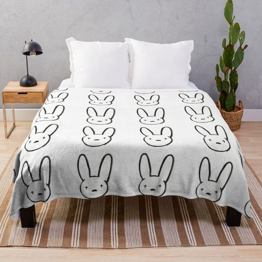 Bad Bunny Soft Throw Blanket, Comfortable Blanket for Men, Women, Kids, Trending Tour Merch