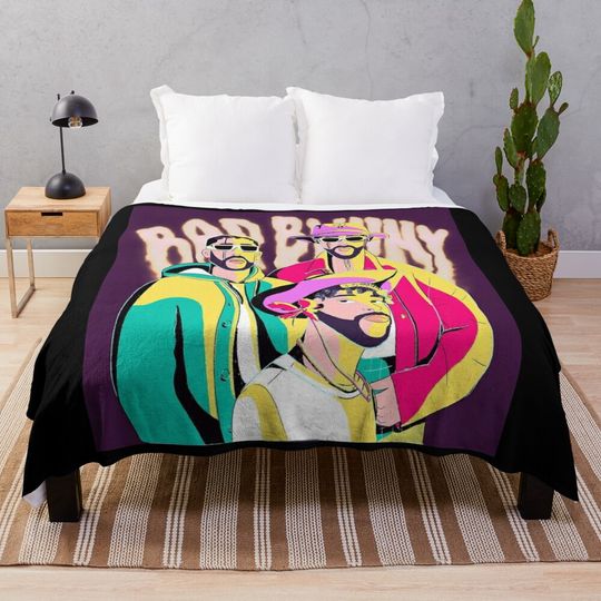 Bad bunny Tour Soft Throw Blanket, Comfortable Blanket for Men, Women, Kids, Trending Tour Merch