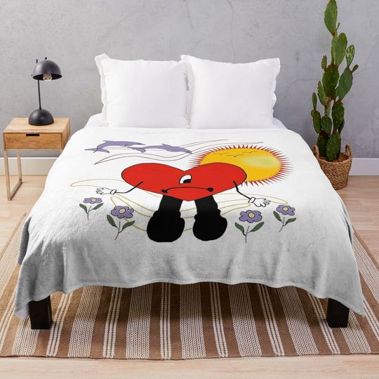 Bad bunny Soft Cozy Throw Blanket  for men, women, Unisex, Trending Gifts