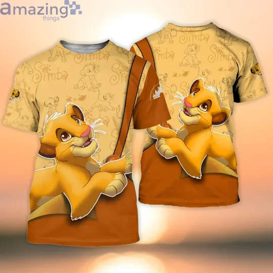 Summer New Simba The Lion King 3D T-Shirt, Disney Cartoon 3D Tshirt, Disney Fashion T-Shirt Casual Clothing Short Sleeve