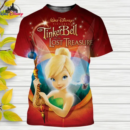 Tinker Bell 3D Tshirt, Cartoon Disney Men Women T Shirt, Casual Style 3D Print Summer Casual Streetwear Tee Tops Short Sleeve