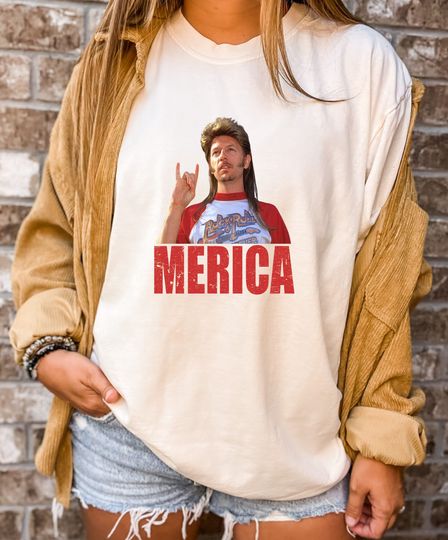 Joe Dirt Merica Shirt, 4th of July T-Shirt, Casual Short Sleeve Tee, Trending Street Fashion