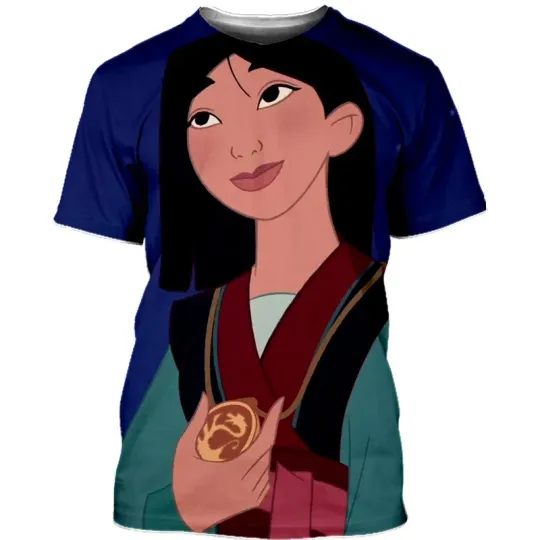 Disney Mulan 3D Tshirt, Disney T-Shirts, Mulan Cartoon 3D Shirt, Streetwear Men Women Casual Fashion Oversized T Shirt Kids Boys Girls Tees Tops