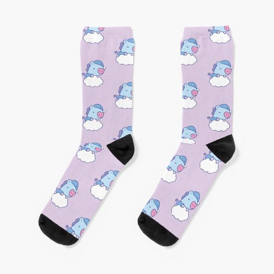 Bt21 Mang Front and Back Print Socks, Cute & Cozy Gift for Unisex, Trending Fashion Gifts