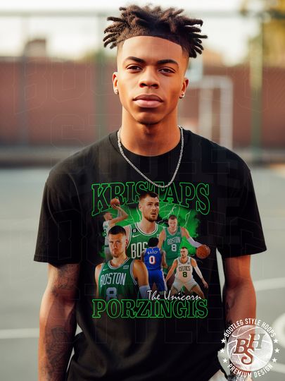 Kristaps Porzingis 90s Bootleg Style Rap Cottton Short Sleeve shirt, Vintage 90s T-shirt, Merchandise Bootleg Vintage Classic Graphic Tee, Unisex Gift