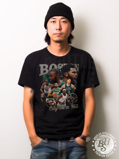 Jayson Tatum Shirt, Jaylen Brown, Kristaps Porizingis, Jrue Holiday, Derrick White, Gift for Boston Basketball fan 90s Bootleg Style Rap Tee
