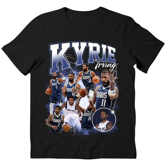Kyrie Irving Shirt Dallas Basketball Shirt, Cottton Short Sleeve shirt, Vintage 90s T-shirt, Merchandise Bootleg Vintage Classic Graphic Tee, Unisex Gift