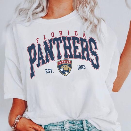 Vintage 90s Florida Panthers Shirt, Crewneck Florida Panthers Sweatshirt, Short-sleeved t-shirts , gifts for Bruins Hockey fans