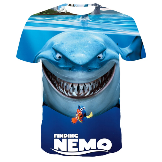 Finding Nemo 3D Tshirt, Disney Anime Finding Nemo 3D Print T-shirt, Cute Cartoon Boys Girls Round Neck Short Sleeves T Shirt, Fashion Harajuku Street Tops