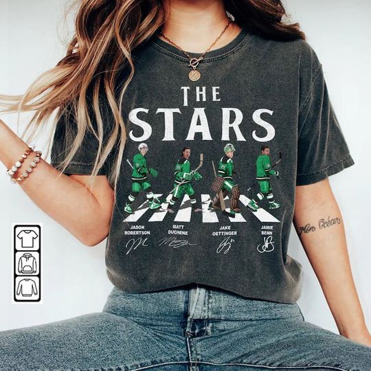 Stars Walking Abbey Road Signatures Ice Hockey Shirt | Unisex Short Sleeved T Shirt | Summer Casual Tee| Gift for Indiana Basketball fan | Vintage Streetwear