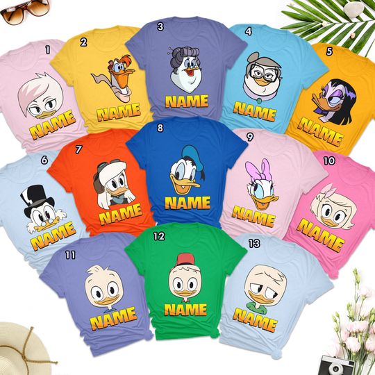 Personalized Funny Multiple Ducks Collection Group Matching T-Shirt, Tales Team Disney Costume