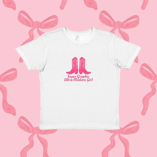 Super Graphic Ultra Modern Girl Baby Tee, Chappell Roan T-shirt Y2K Merch Vintage Fitted Top