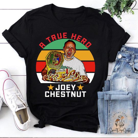 Joey Chestnut A True Hero T-Shirt, Joey Chestnut Shirt, Funny Hot Dog Shirt
