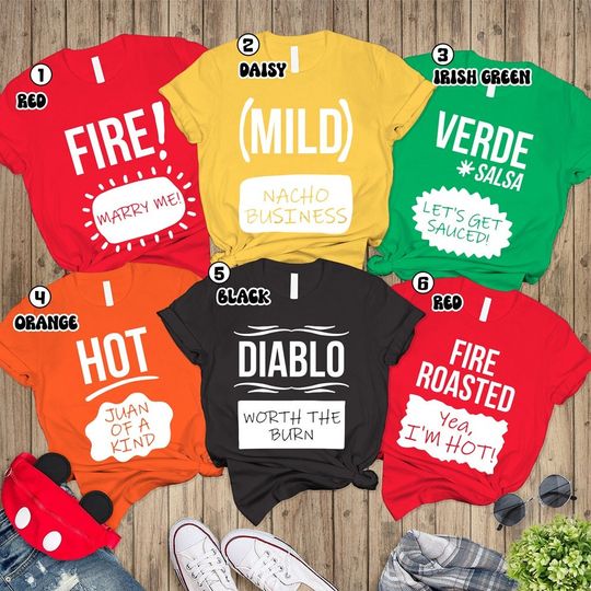 Hot Sauce Shirt | Group Taco Sauce Shirts | Taco Sauce Costume Matching Family Costume Shirts | Office Party Shirts