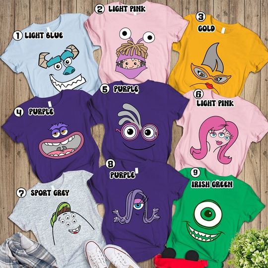 Monsters Inc Costume Shirt, Sulley and Mike Costume Shirt, Monsters University Halloween Costume Shirt, Matching Family Halloween Costume Shirt