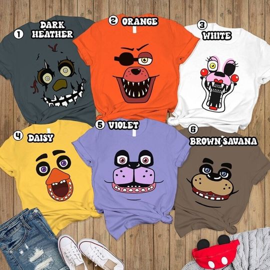 Five Nights at Freddy's Costume Halloween Shirt | Five Nights at Freddy Shirt | Fnaf Cosplay Halloween Shirt | Halloween Oufit Shirt