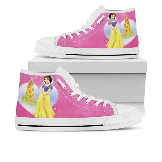 Snow White Shoes, Princess High Top Sneaker, Comfortable Shoes for Men, Women, Trending Casual Styles