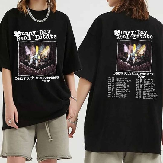 Sunny Day Real Estate - 30th Anniversary Tour 2024 Double Sided Shirt, Casual Two Sides Short Sleeve Shirt, Music Men Clothing, Music Shirt For Fans