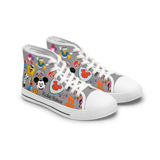 Discover Disney Cute High Top Sneakers, Comfortable Shoes for Men, Women, Trending Street Styles