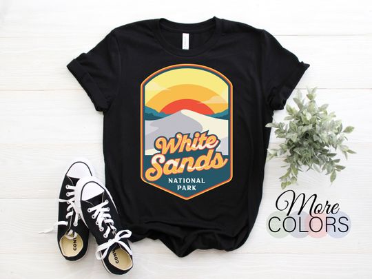 White Sands National Park US Vintage T-Shirt, USA New Mexico Parks Lover Gifts, Adventure Outdoors, Camping Hiking Travel Souvenirs Present
