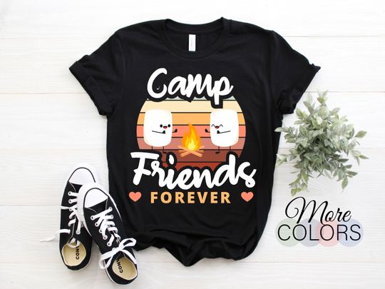 Camp Friends Forever Funny Roasted S'mores Smores Chocolate Marshmallow Camping Gift T-Shirt, Bonfire Lover, Campfire Camper Family Trip