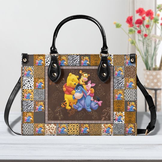 Cute Winnie the pooh Women Leather Handbag, Woman Shoulder Bag with Strapes for Women, Trending Fashion Gifts