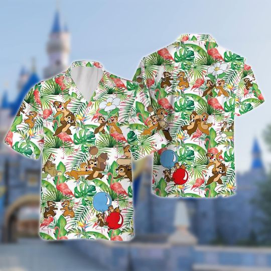 Chip And Dale Jungle Vibes Hawaiian Shirt, Chip And Dale Summer Vacation Hawaii Shirt Hawaiian Shorts, Beach Short Shirt, Unisex Gift