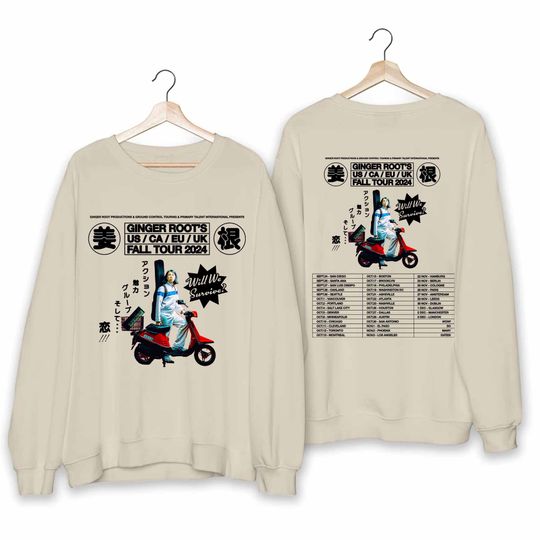 Ginger Root Fall Tour 2024 Double Sided Sweatshirt, Music Two Sides Sweatshirt for Fans, Music Sweatshirts for Men Women and Kids, Music Men Clothing